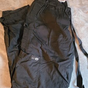 Drawstring cargo scrub pant